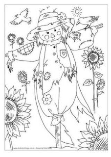 Scarecrow Colouring Pages