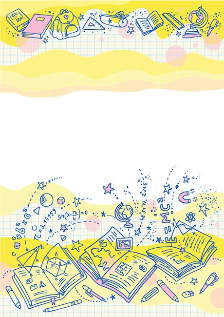 School books scrapbook paper