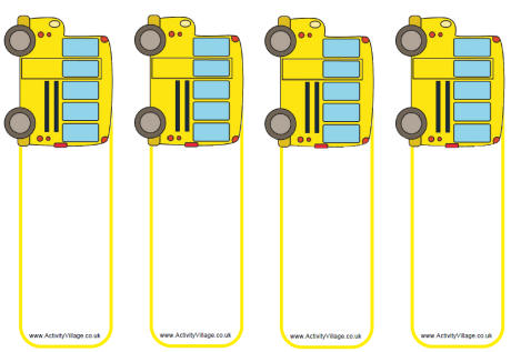 School bus bookmarks - blank School bus bookmarks - blank