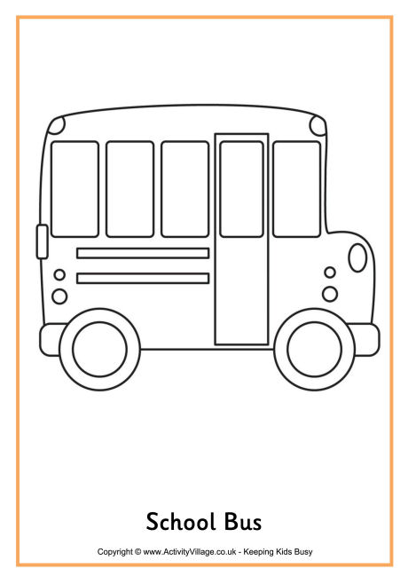 School bus colouring page 2