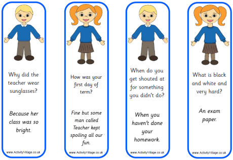 School children bookmarks - jokes