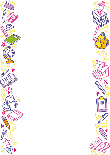 School Scribbles Border Scrapbook Paper