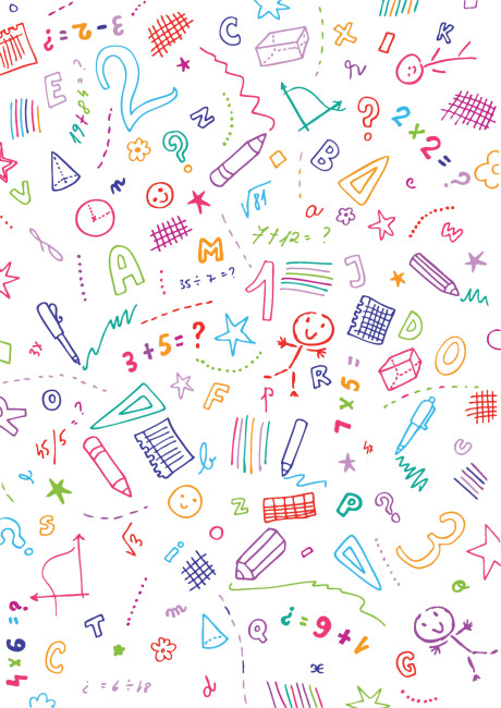 School Scribbles Scrapbook Paper - Multicolour