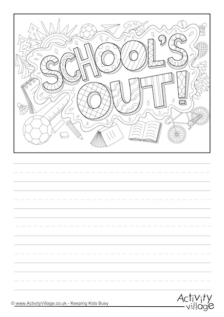 School's Out Story Paper