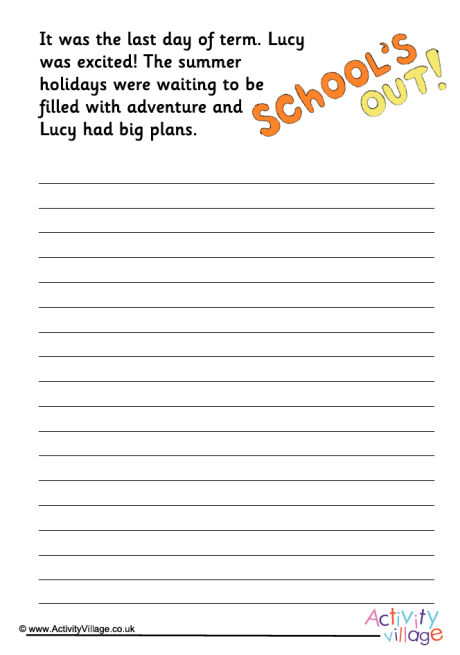 Schools out story starter