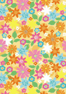 Scrapbook paper floral multi coloured design
