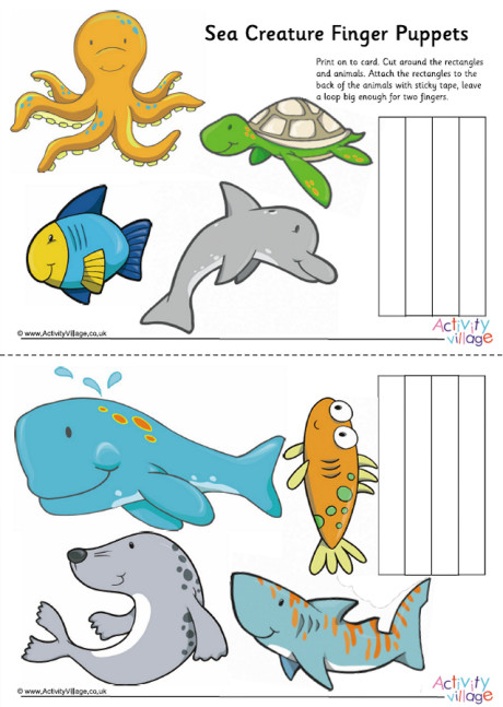 Sea Creature Finger Puppets Sea Creature Finger Puppets