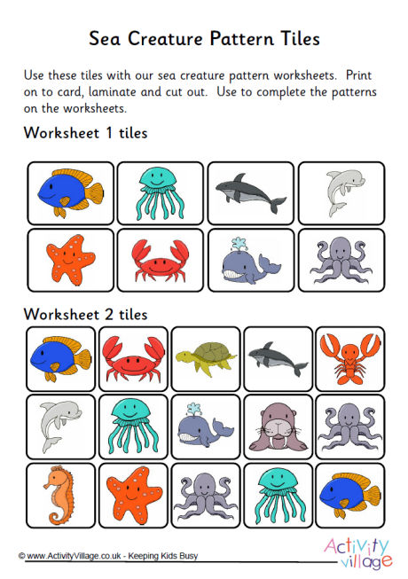 Sea creature patterns tiles Sea creature patterns tiles