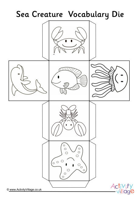 Sea Creature Vocabulary Die 1 Sea Creature Vocabulary Die 1