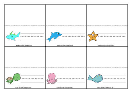 Sea creature place cards