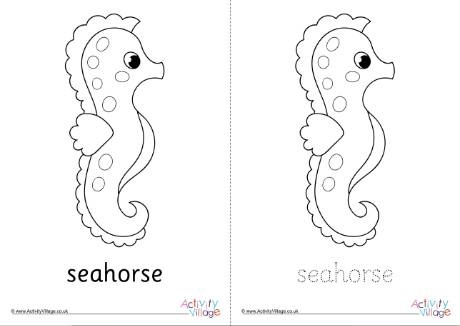 Seahorse Colouring Page 2