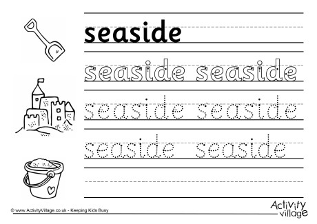 Seaside handwriting worksheet