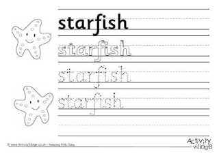 Seaside Handwriting Worksheets