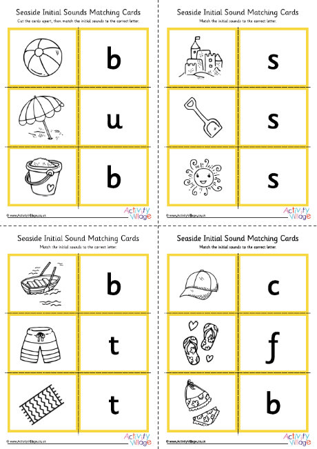Seaside initial sounds matching cards Seaside initial sounds matching cards