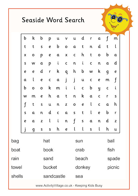 Seaside Word Search