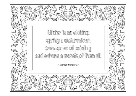 Seasons Quote Colouring Page