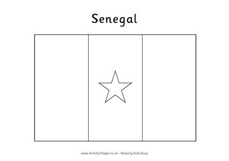 Senegal Flag Colouring Page