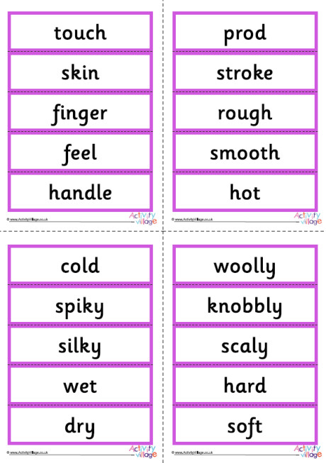 Senses Touch Word Cards