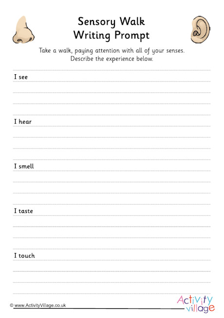 Sensory walk writing prompt