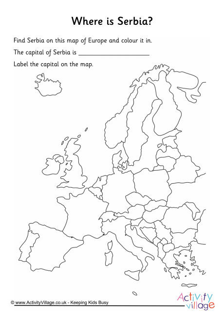 Serbia Location Worksheet