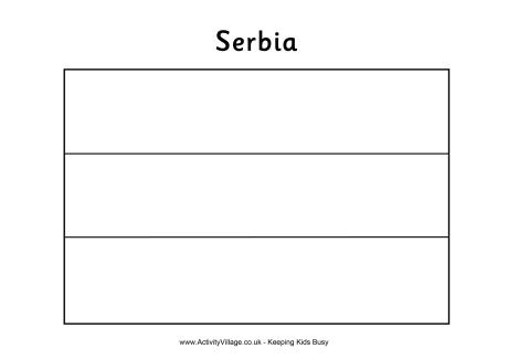Serbian flag colouring page