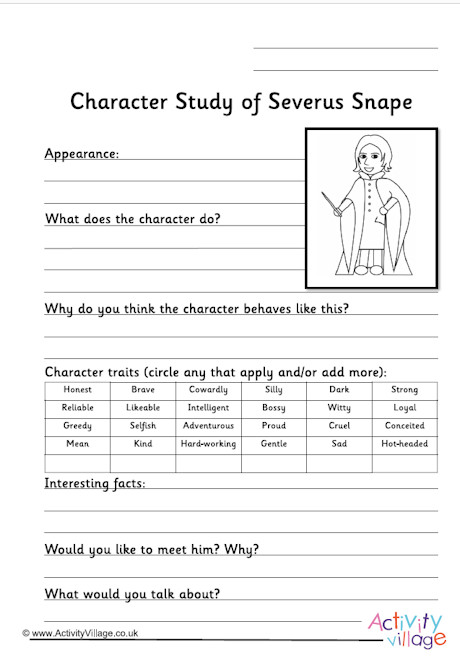 Severus Snape worksheet
