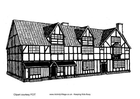 Shakespeares birthplace colouring page