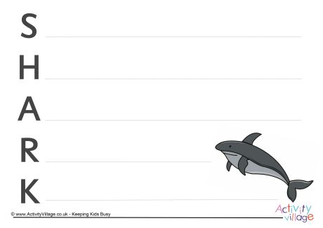 Shark acrostic poem printable