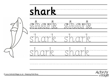 Shark handwriting worksheet