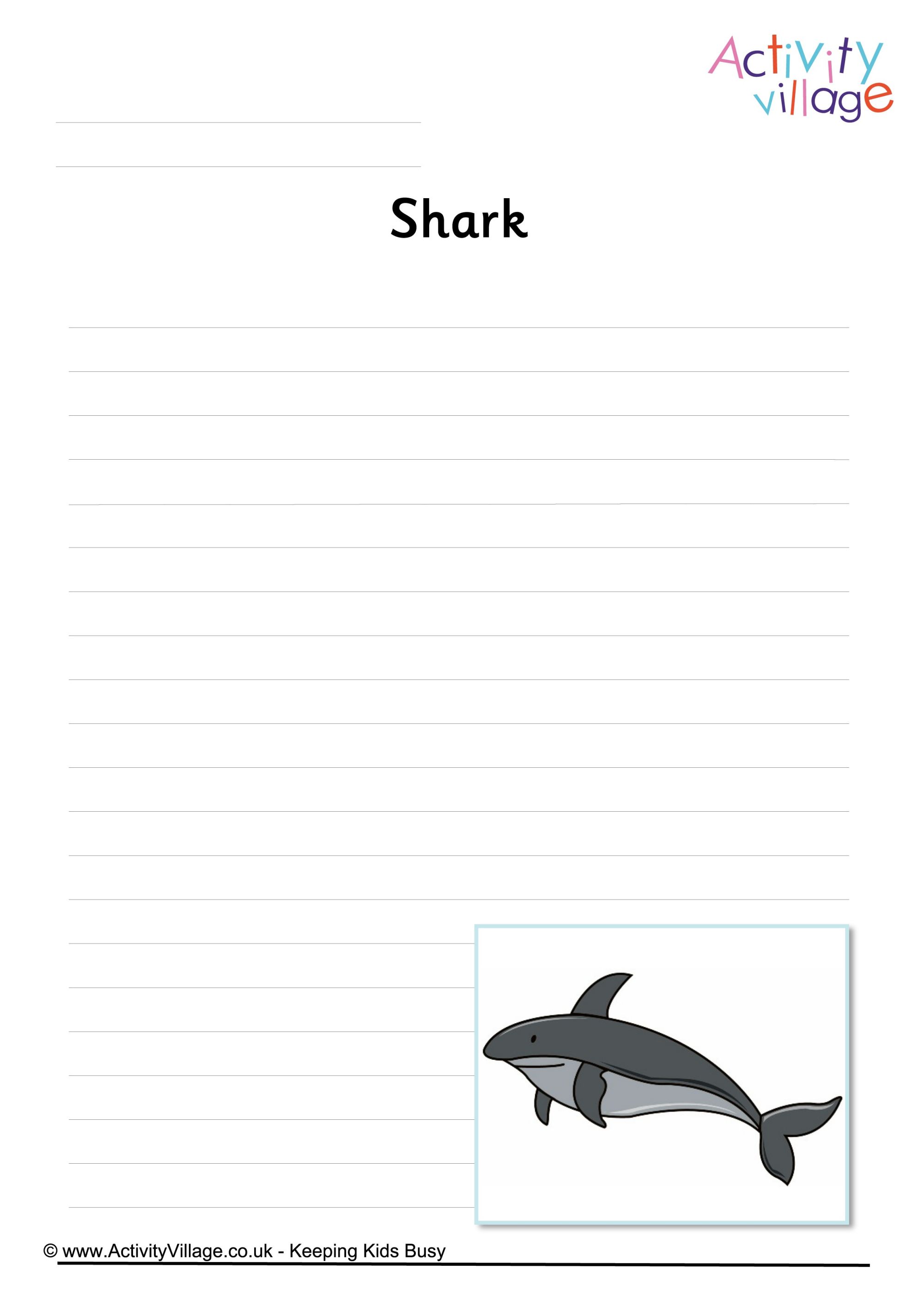 Shark writing page