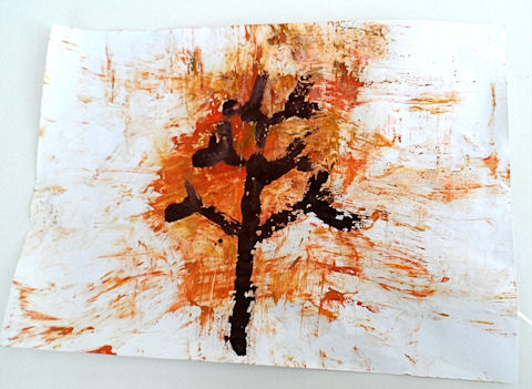 Paint an Autumn Tree Using Shaving Foam