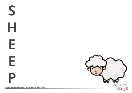 Sheep acrostic poem printable