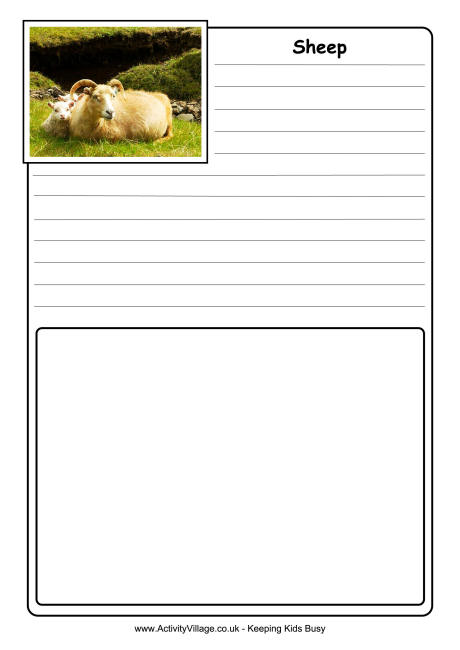 Sheep notebooking page