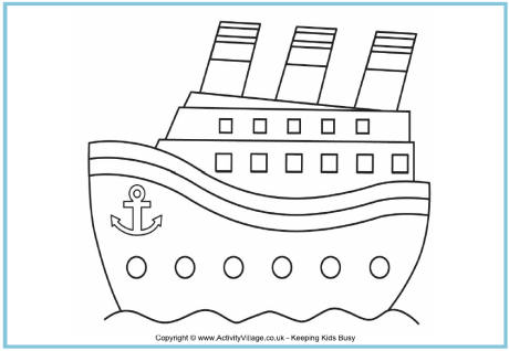 Ship colouring page