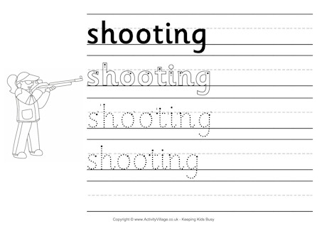 Shooting handwriting worksheet