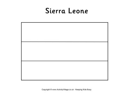 Sierra Leone flag colouring page
