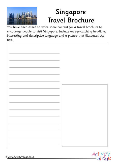 Singapore Travel Brochure Worksheet