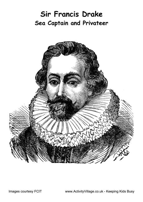Sir Francis Drake colouring page