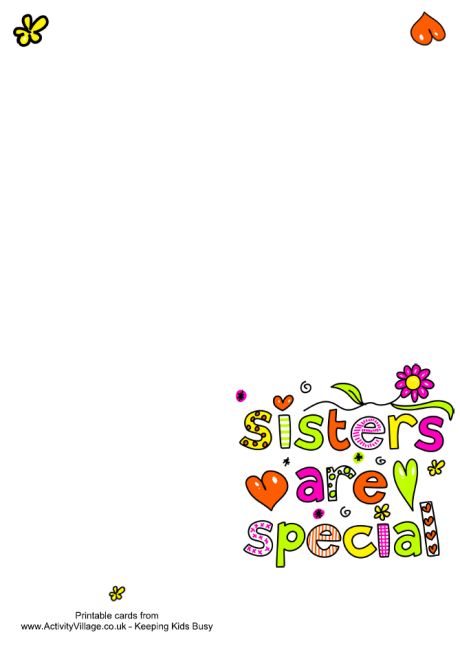 Sisters are special card