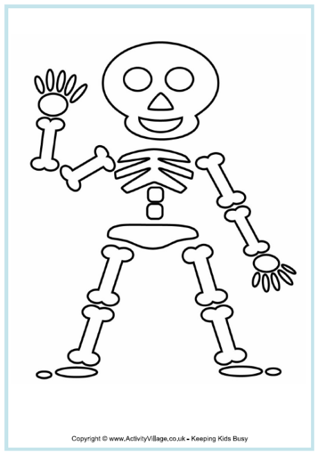 Skeleton colouring page