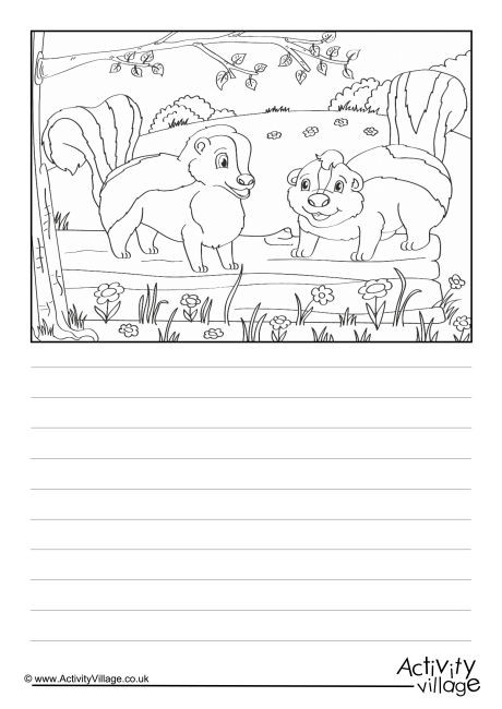 Skunks Scene Story Paper