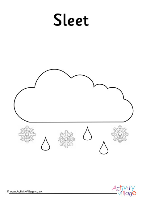 Sleet Weather Symbol Colouring Page