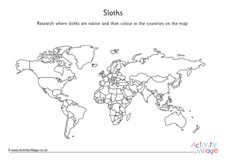 Sloth Map Worksheet