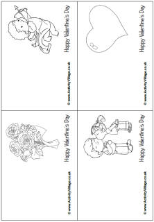 Valentine's Day colouring cards