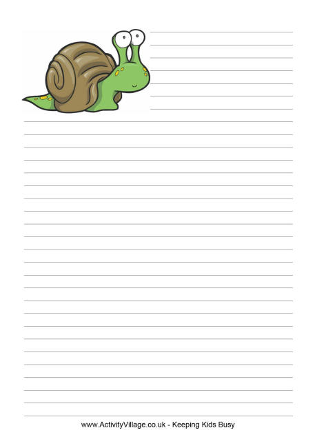 Snail writing paper 