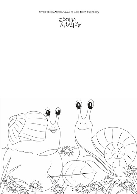 Snails Scene Colouring Card