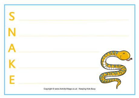 Snake acrostic poem printable 1