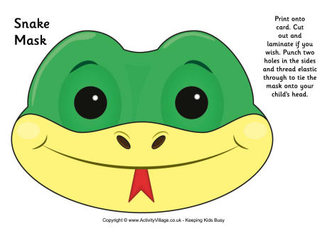 Snake Mask Printable
