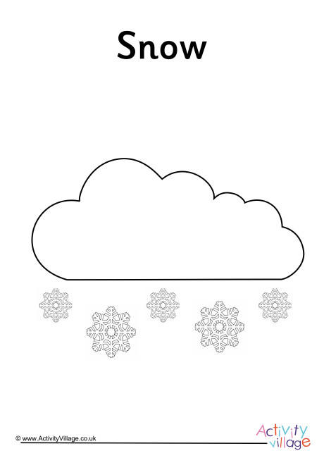 Snow Weather Symbol Colouring Page