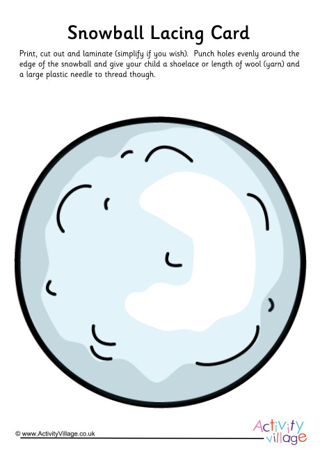 Snowball Lacing Card Snowball Lacing Card